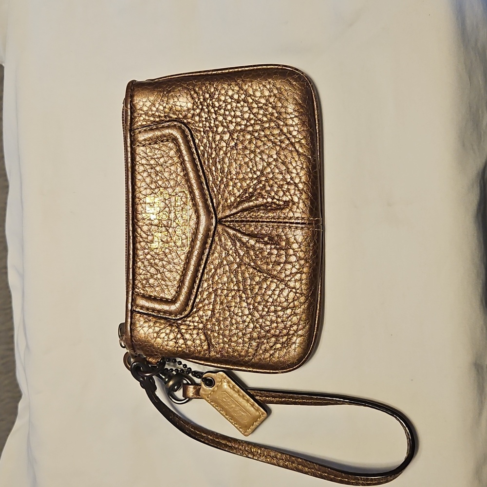 Coach BRONZE wristlet